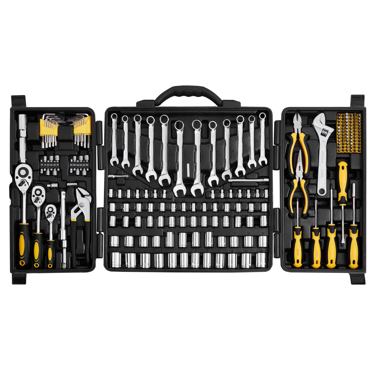 Mechanics Tool Set – 207 Pc SAE and Metric Socket Kit with Case