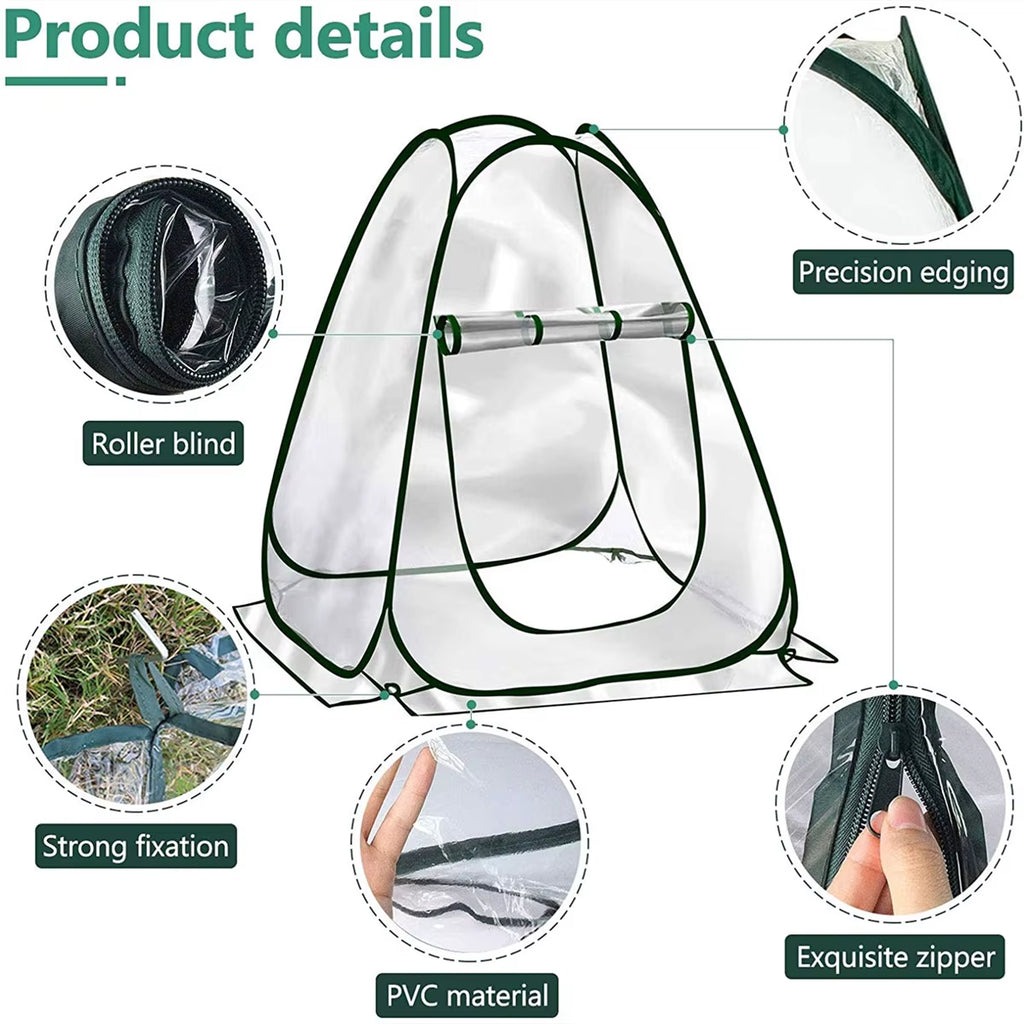 Pop-Up Mini Greenhouse Cover for Potted Plants, PVC & Steel – image 4