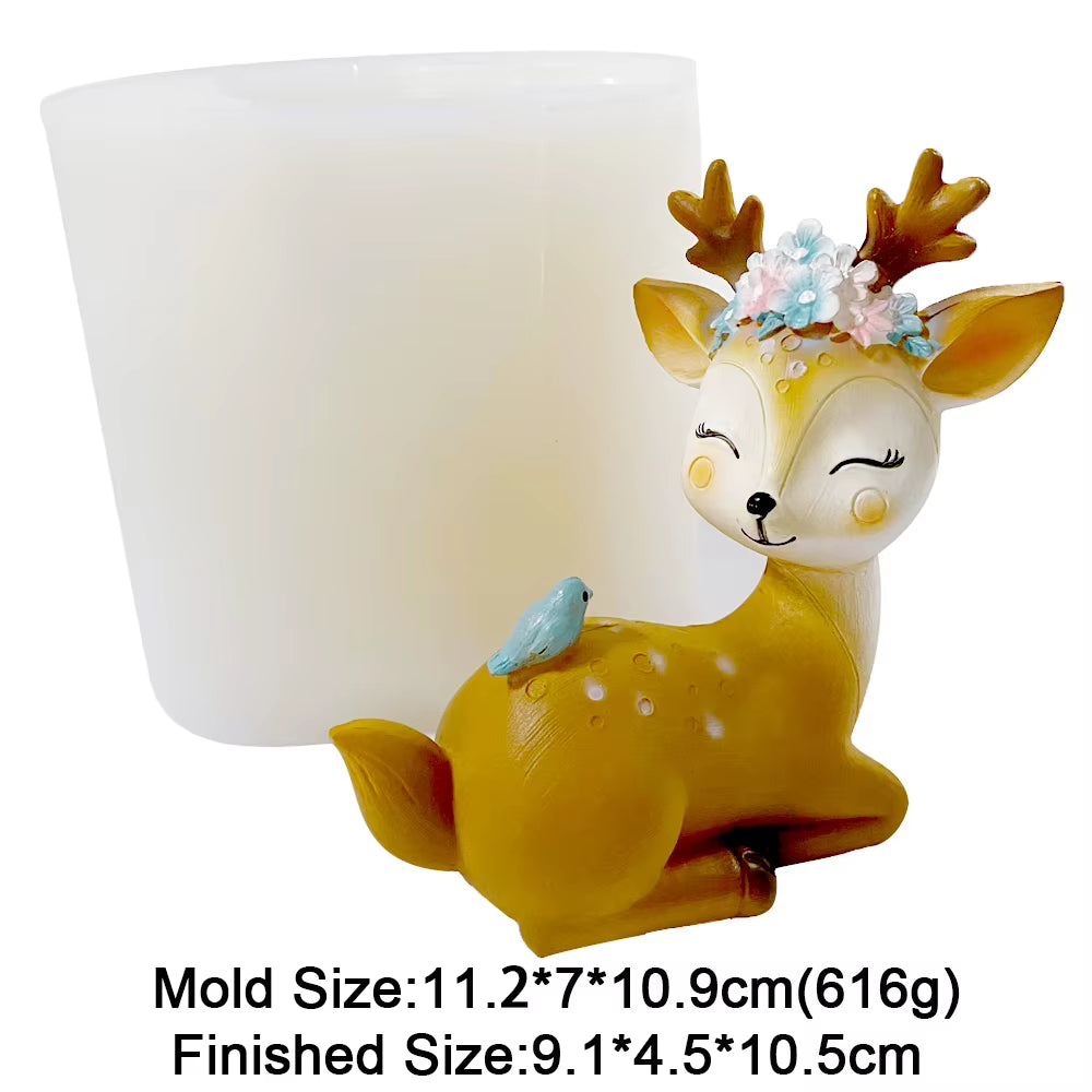 Deer Silicone Mold for Candles, Plaster and Resin Crafts