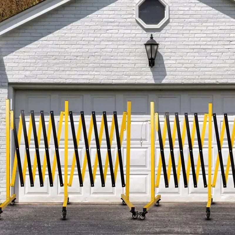 17 FT Metal Expandable Barricade with Casters, Portable Driveway Gate – image 5
