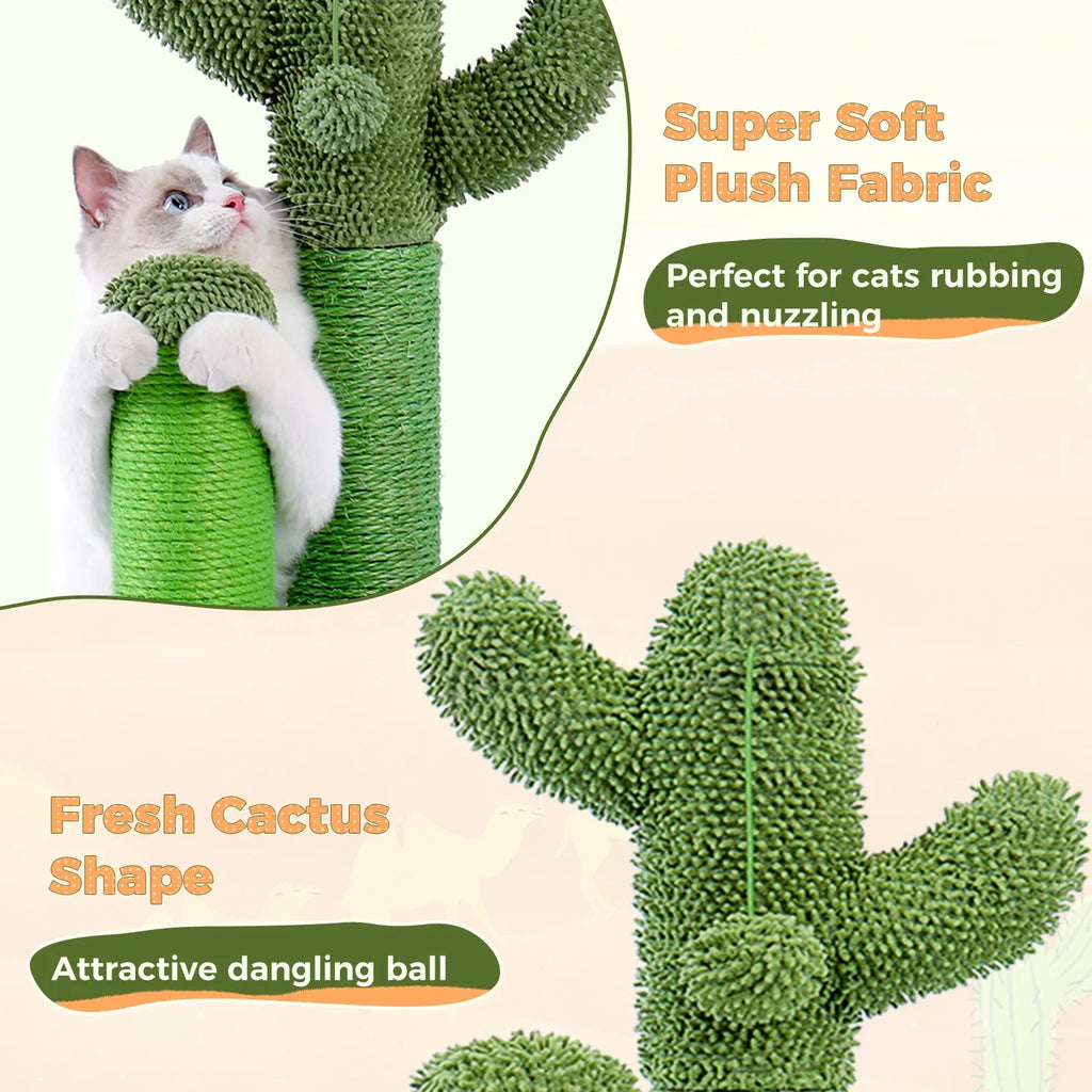 Cactus Cat Scratching Post – 3 Poles with Dangling Ball – image 13