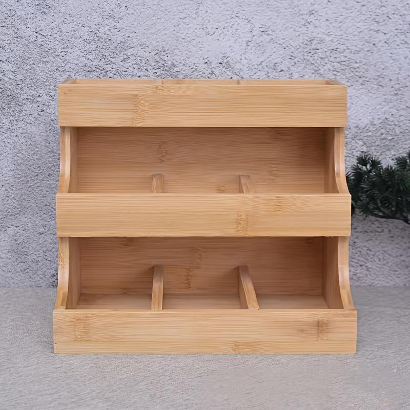 Tea Bag Organizer – Wooden Tea Storage Box Holds 180 Bags – image 5