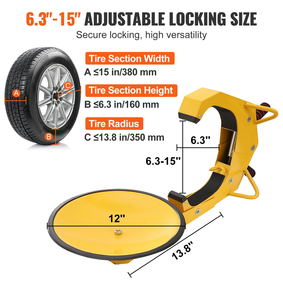 Trailer Wheel Lock Clamp, Heavy-Duty Steel Tire Boot for RVs – image 3