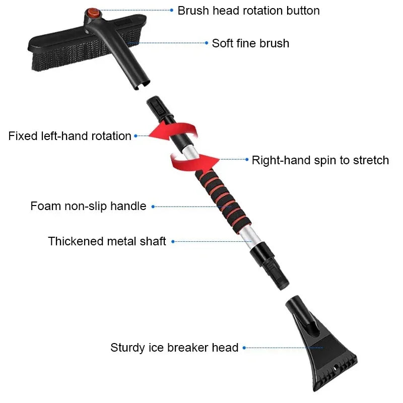Extendable Snow Brush with Ice Scraper - Detachable Windshield Tool – image 4