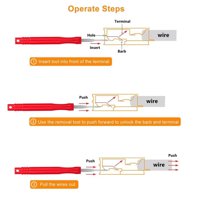 21-Piece Terminal Removal Tool Kit - Wire Connector Pin Extractor Set – image 3