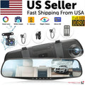 Rearview Mirror Car Dash Cam 1080P, Front and Rear