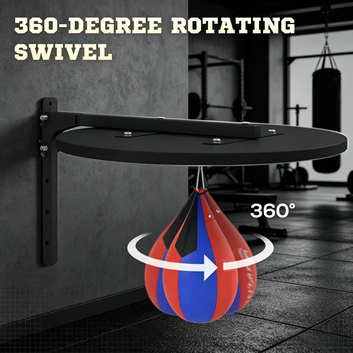 Wall Mounted Speed Bag Platform, Height Adjustable with Swivel Bag – image 9