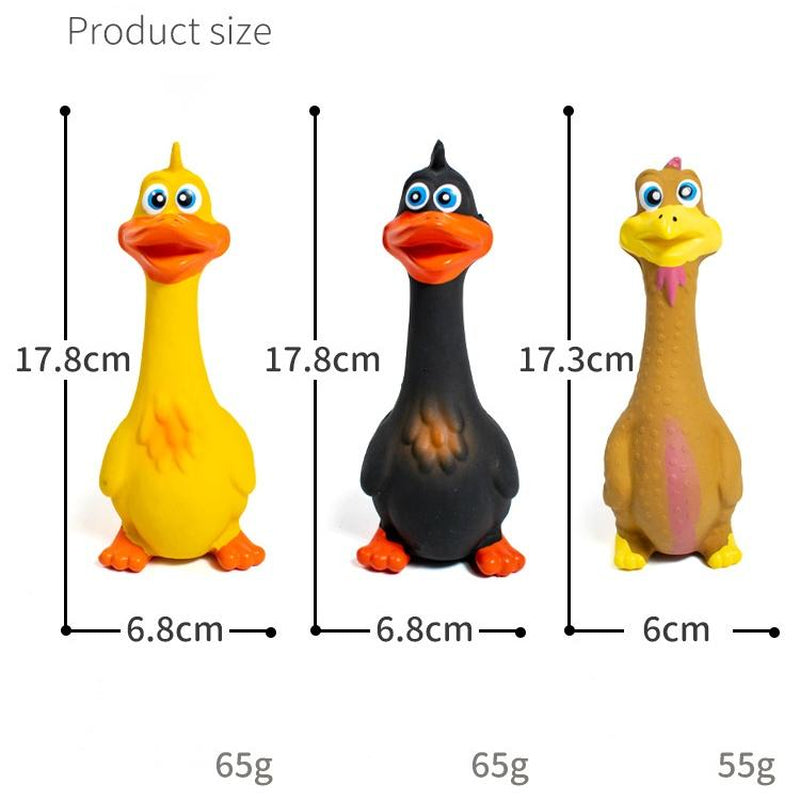 Screaming Chicken Dog Toy 3 Pack Squeaky Rubber Chew Toys – image 3
