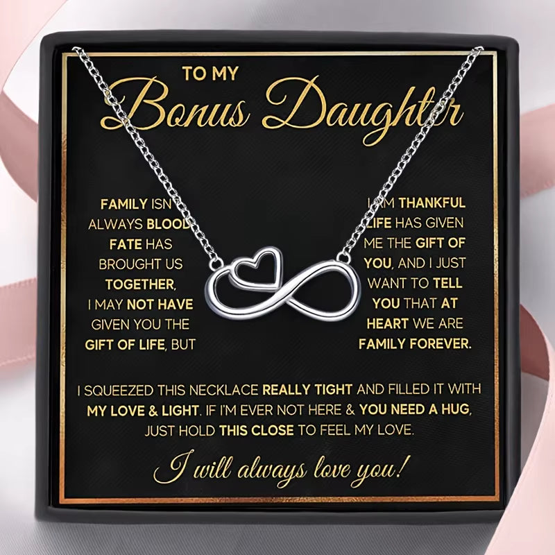 Infinity Love Pendant Necklace with Bonus Daughter Card