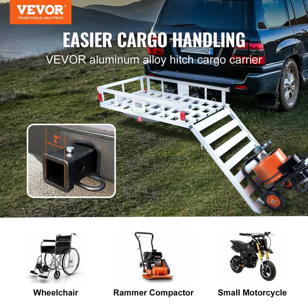 Hitch Cargo Carrier Aluminum 500 lb with Folding Ramp, 2 in Receiver – image 11