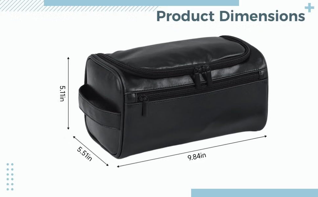 Dopp Kit – Men's PU Leather Toiletry Bag, Water-Resistant – image 4
