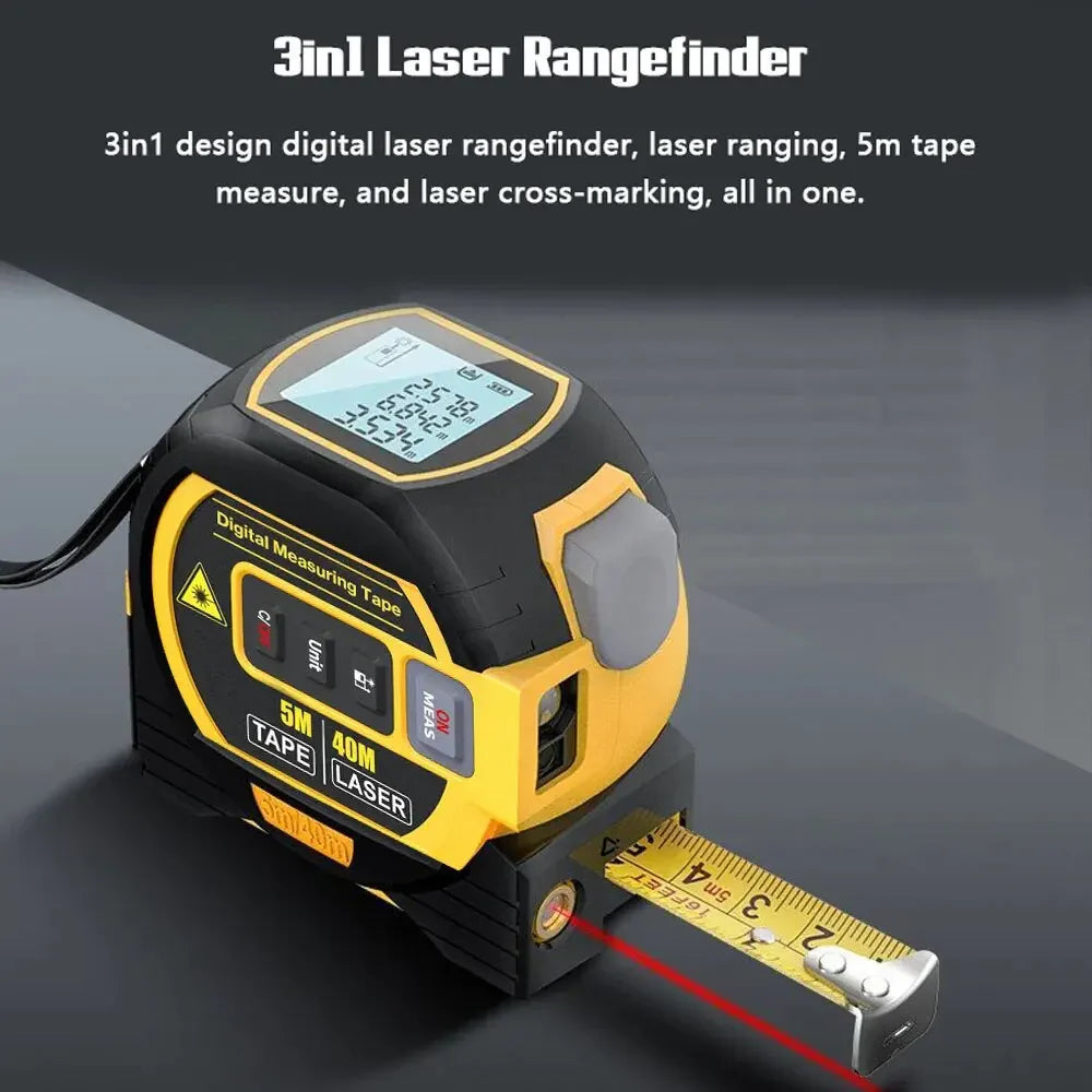 Laser Tape Measure 3-in-1 Digital Rangefinder with 16 ft Tape – image 2