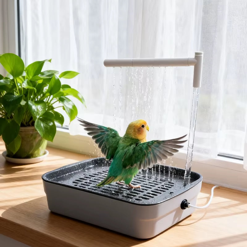 Automatic Bird Bath – Circulating Tabletop Parrot Shower