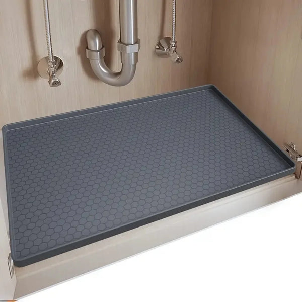 Under Sink Mat – 34 x 22 in Silicone Cabinet Liner Drip Tray