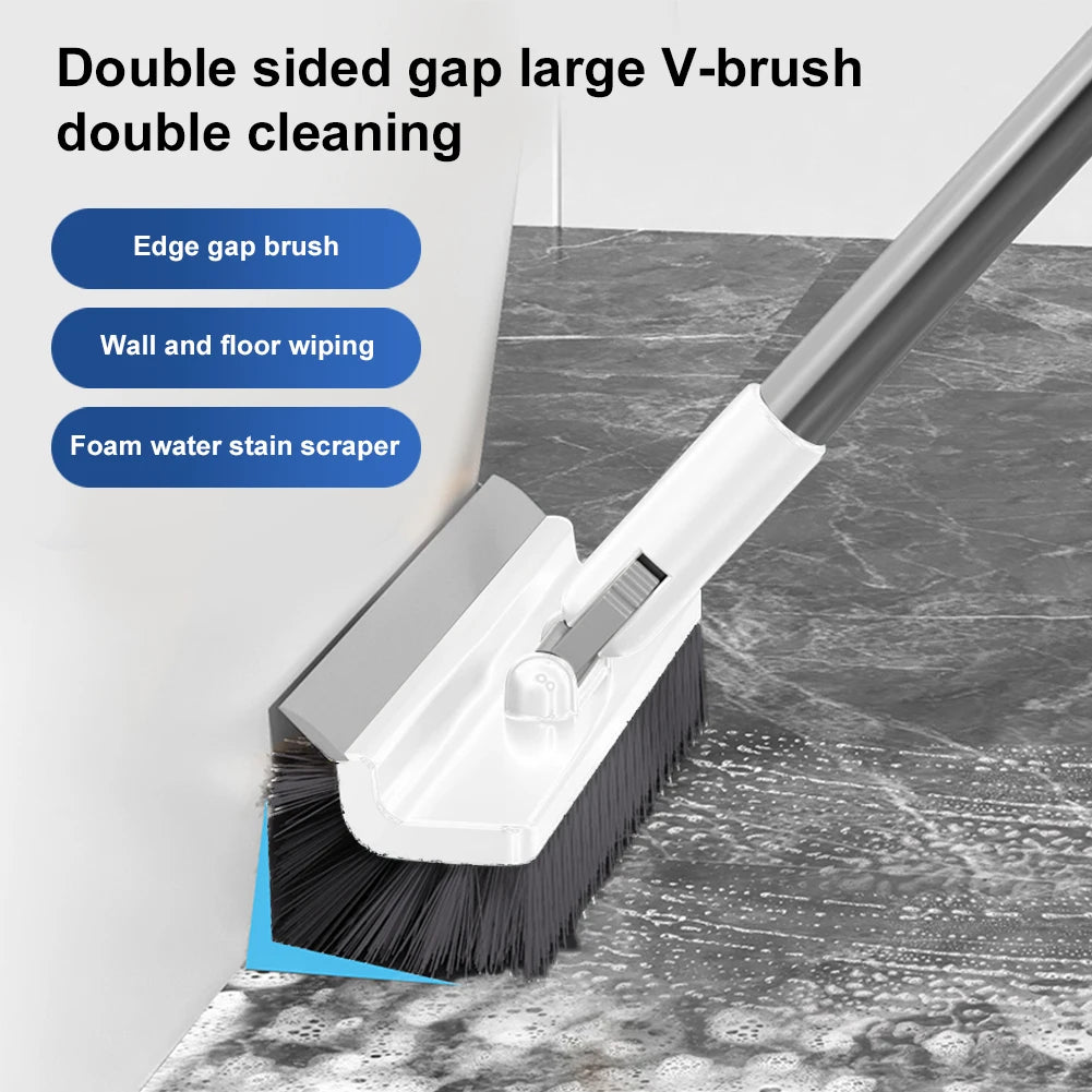 Floor Scrub Brush 3-in-1 – Long Handle Brush with Scraper – image 2