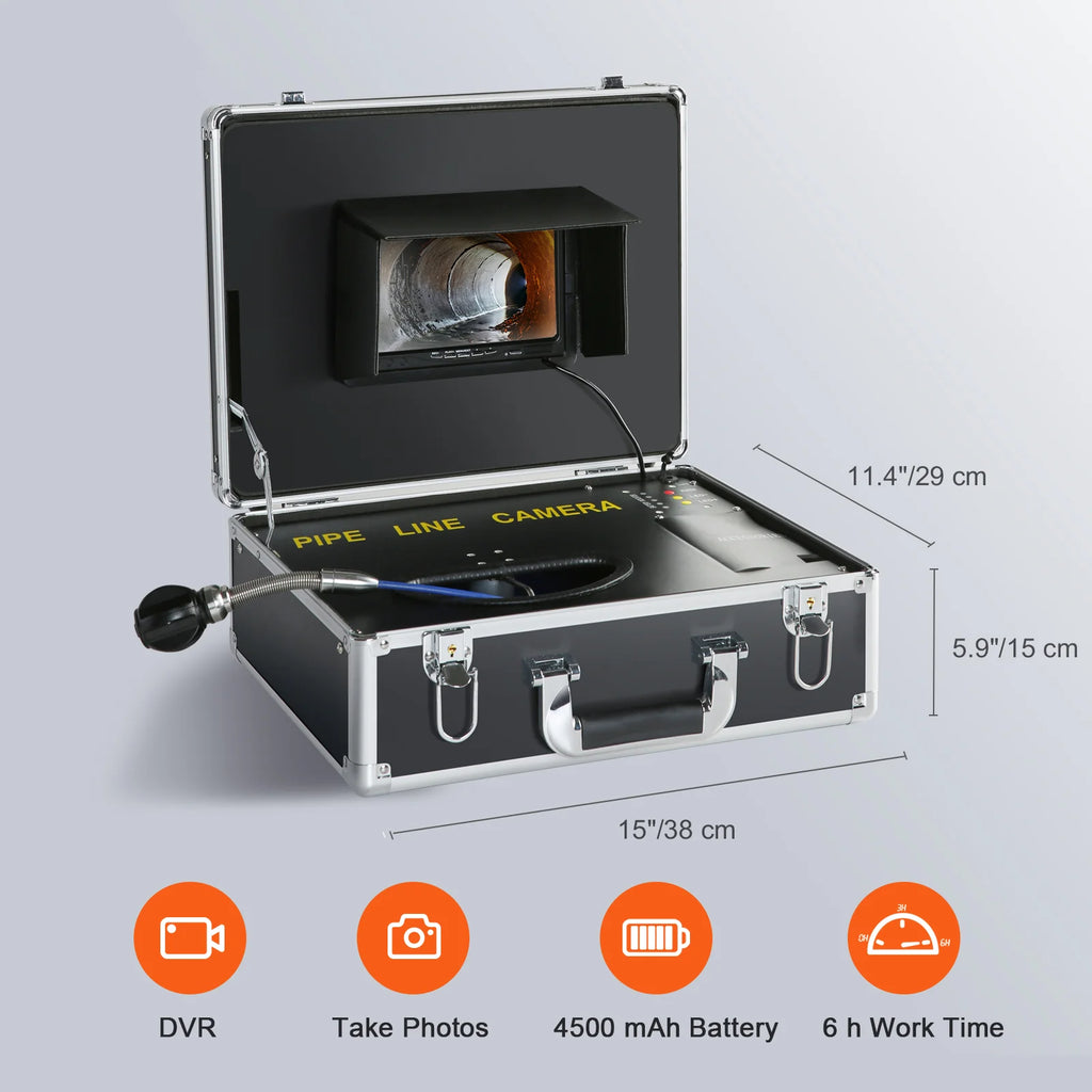 Sewer Camera 100 ft – 7 in Pipe Inspection Camera with DVR – image 7