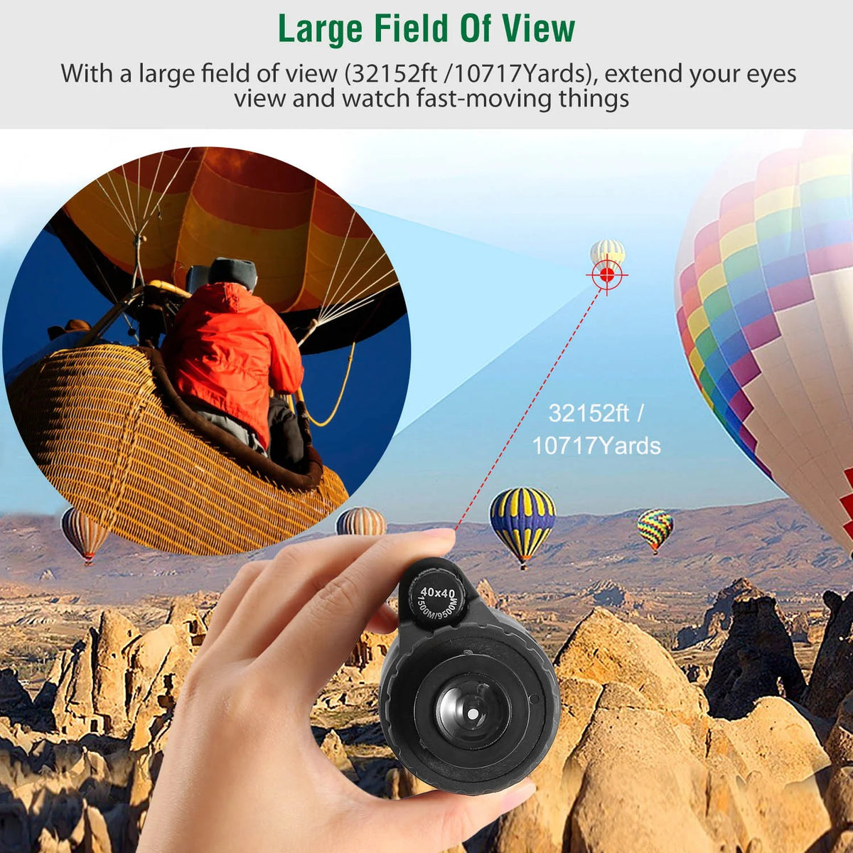 Monocular Telescope 40x40 with Phone Adapter and Tripod – image 9
