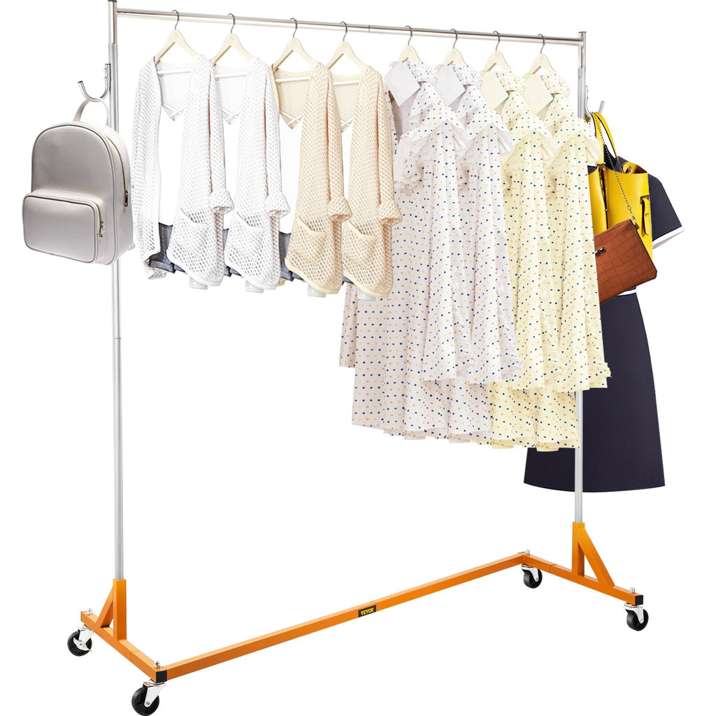 Z Base Garment Rack, Height-Adjustable Rolling Steel Clothing Rack – image 5