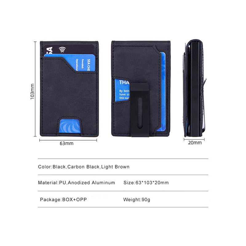Men's Slim Pop-Up Card Wallet – RFID Blocking with Money Clip – image 9