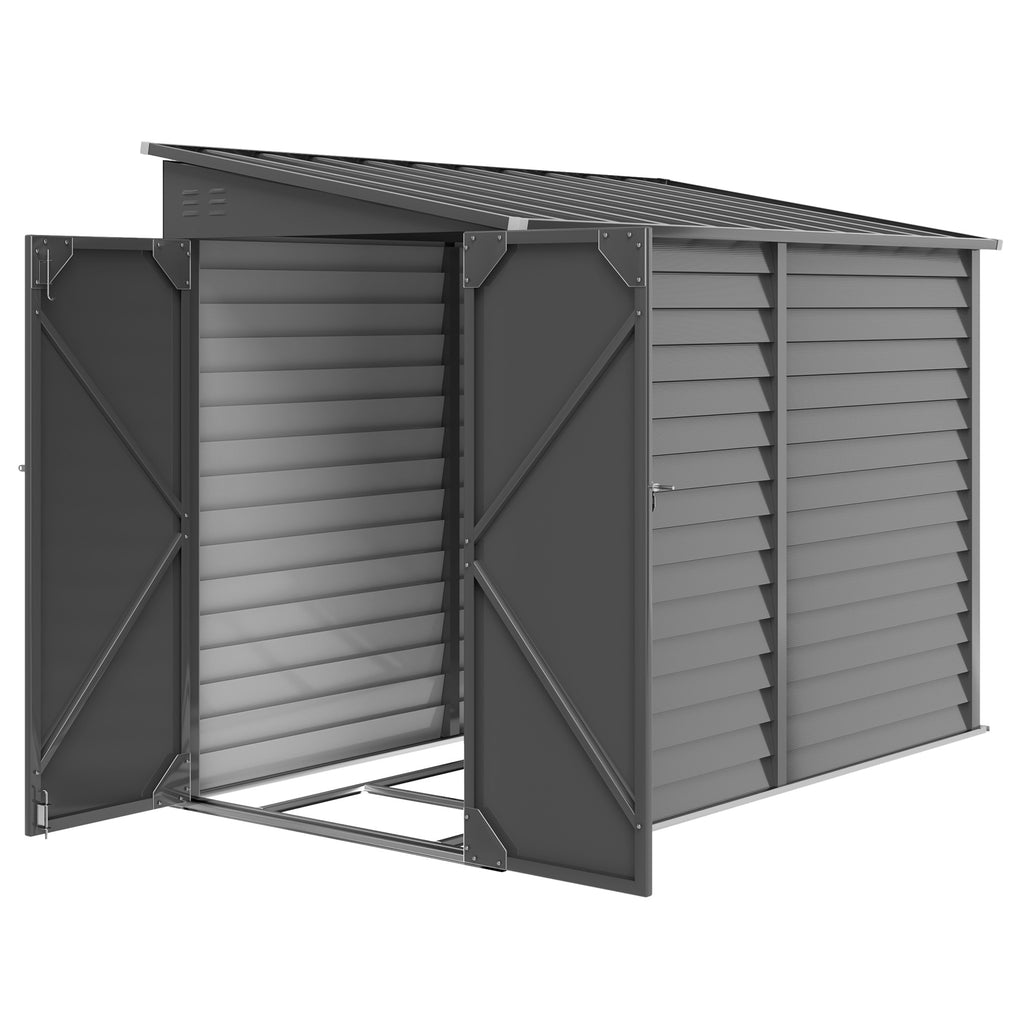 4.6 x 9 Ft Lean To Metal Storage Shed with Foundation Kit