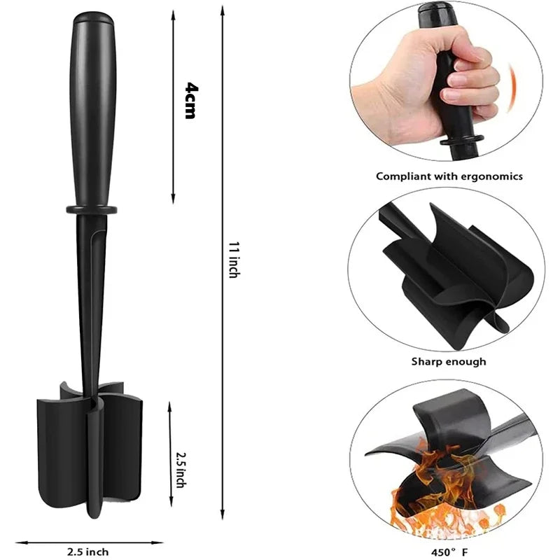 Meat Chopper for Ground Beef, Nylon Masher and Stirrer – image 7