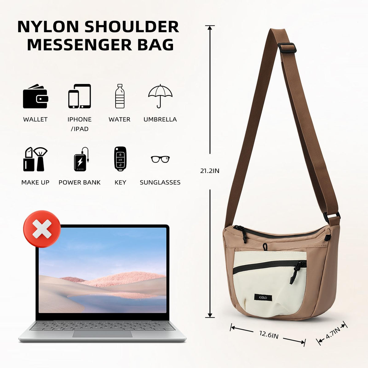 Women's Crossbody Bag – Large Capacity Solid Color Shoulder Bag – image 5