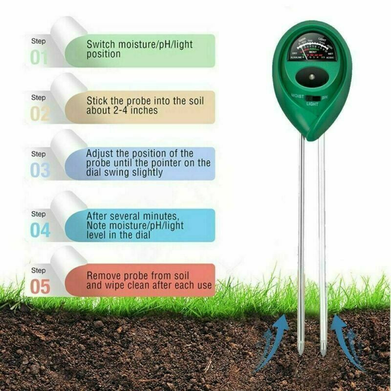 Soil Moisture Meter 3-in-1 - pH, Moisture & Light Tester – image 3