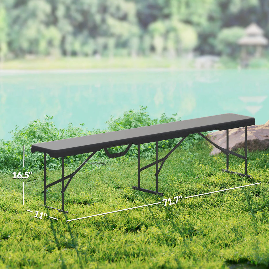 Folding Outdoor Bench Set of 2 - 6 ft HDPE Picnic Benches – image 6