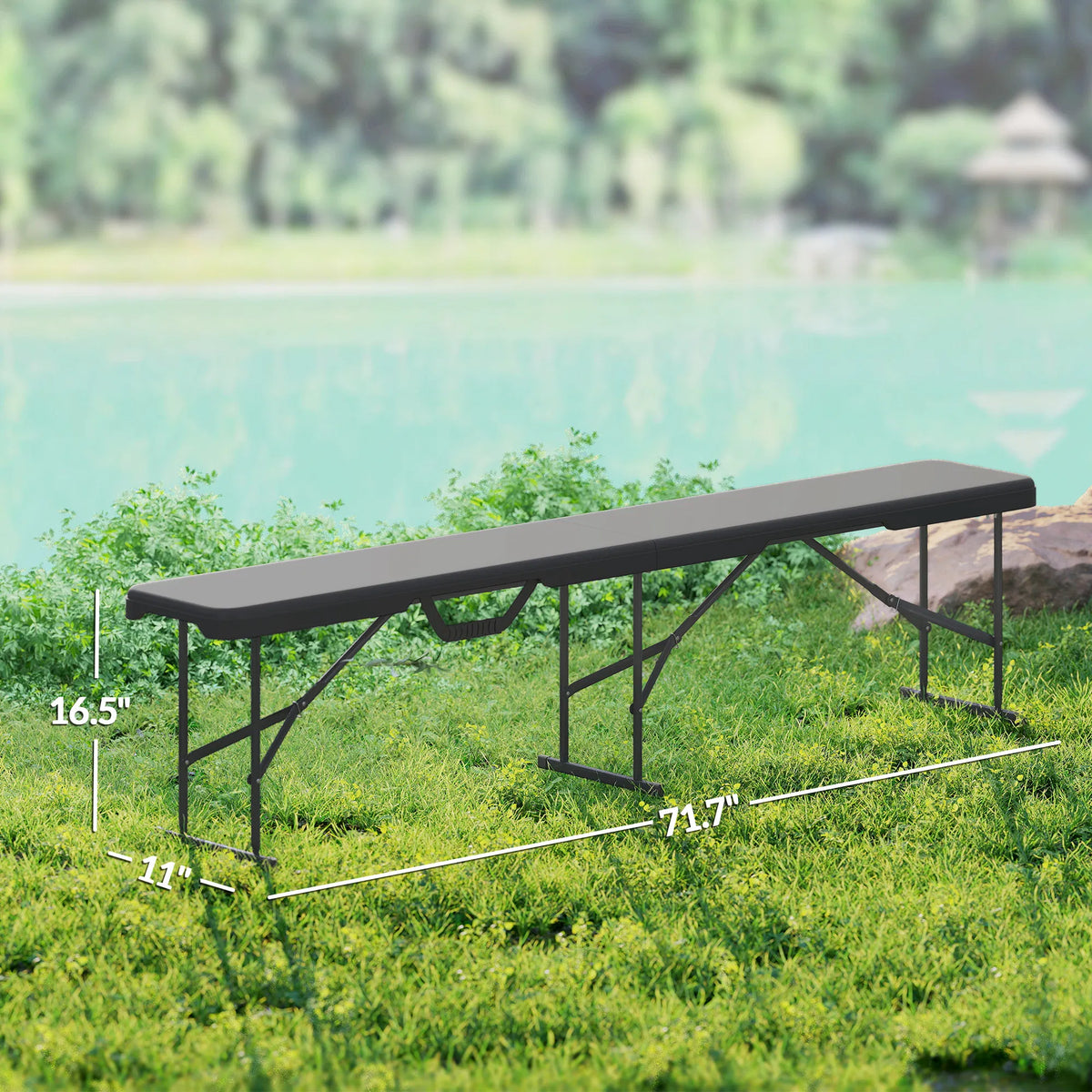 Folding Outdoor Bench Set of 2 - 6 ft HDPE Picnic Benches – image 6