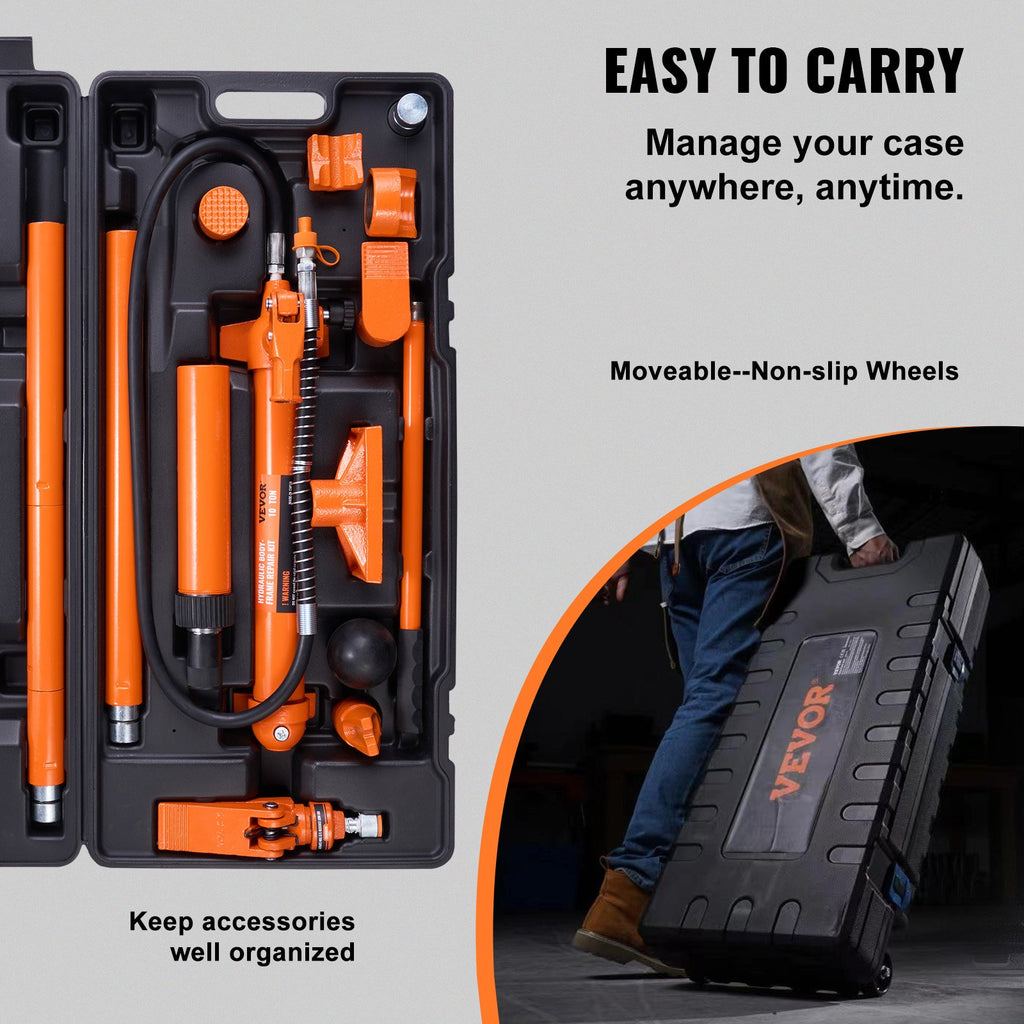Porta Power Kit 10 Ton Hydraulic Ram, Frame Repair Set with Case – image 5