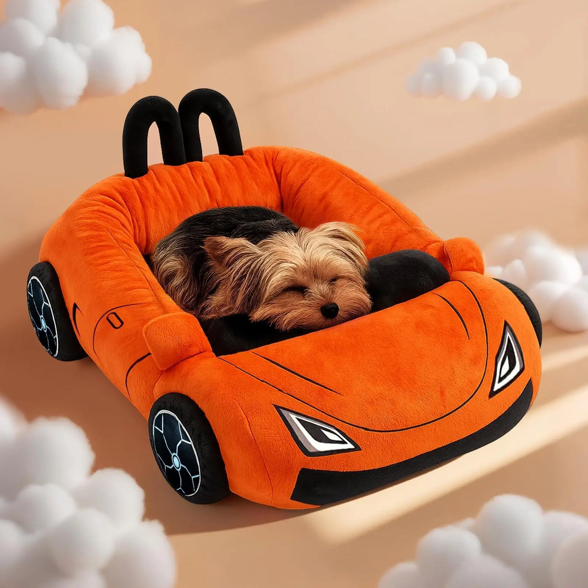 Sports Car Cat Bed, Plush Pet Bed with Removable Pillow 24 x 15.7 in – image 5