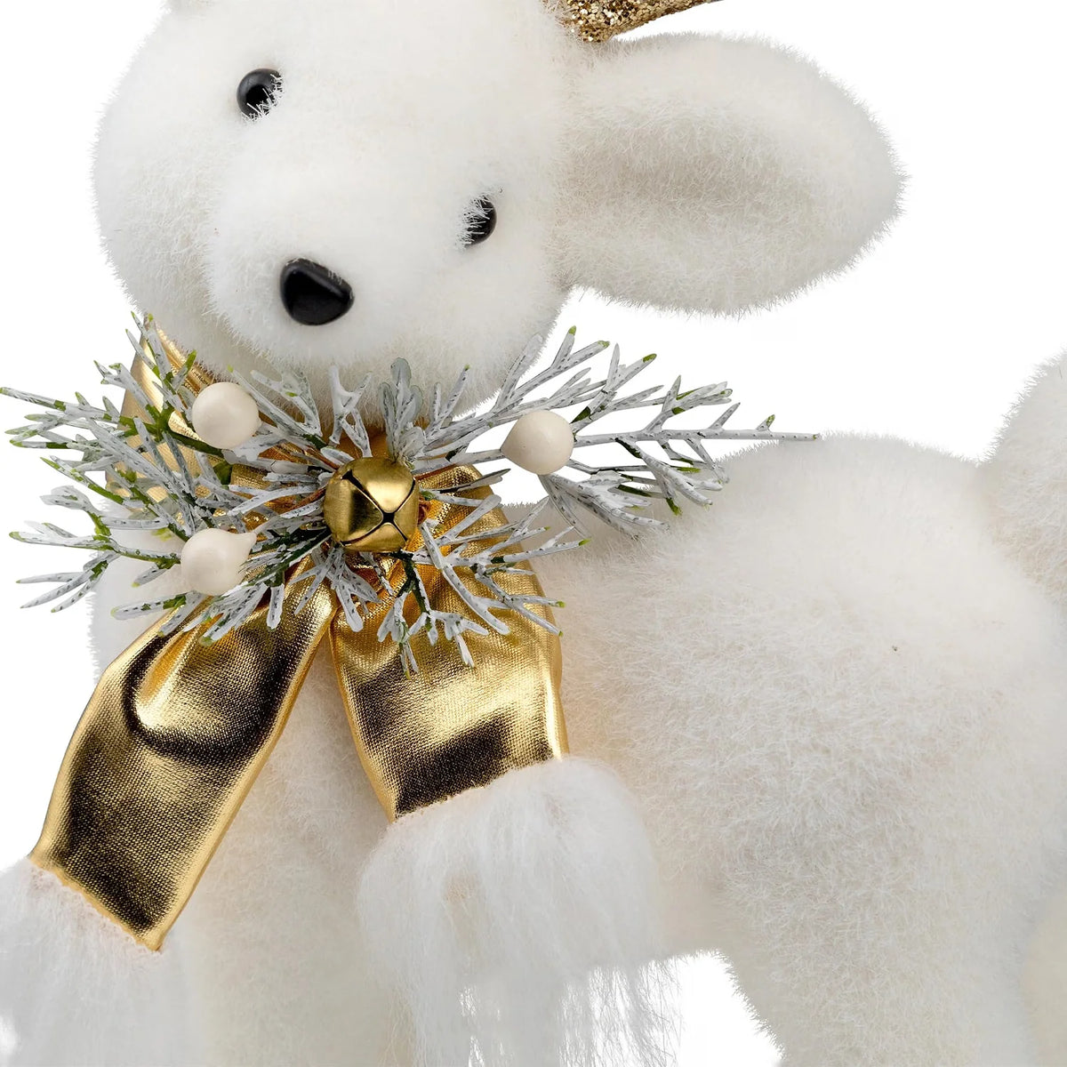 Glittered Standing Deer Christmas Figure 12.25 in, White and Gold – image 8