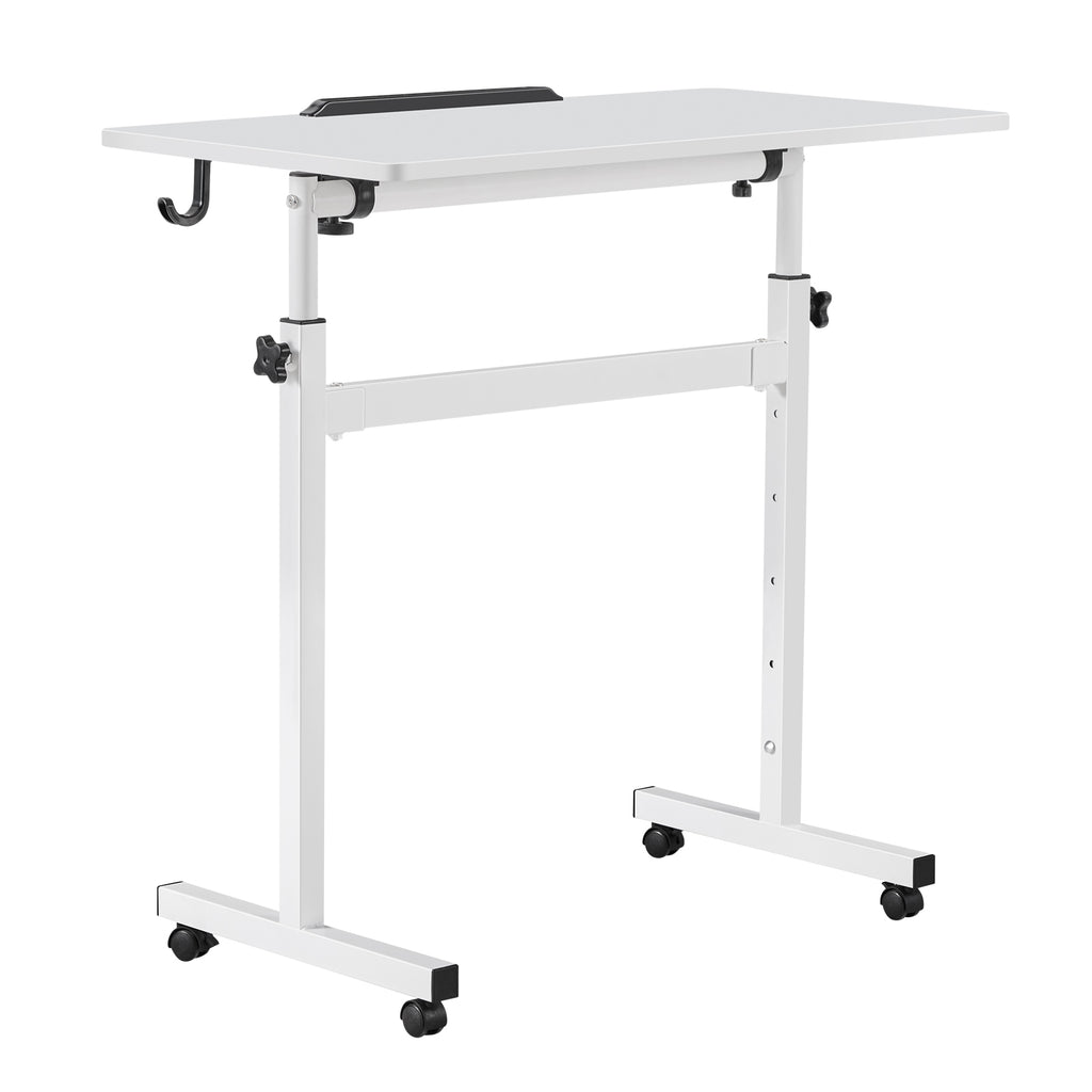 Mobile Standing Laptop Desk with Tilting Top and Lockable Casters – image 2
