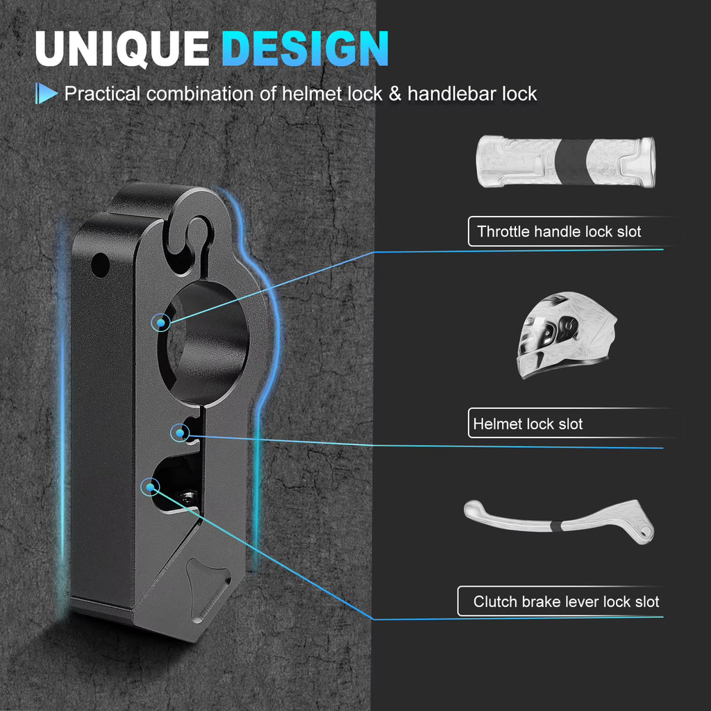 Motorcycle Handlebar Grip Lock, Anti-Theft Brake Lever Lock – image 3