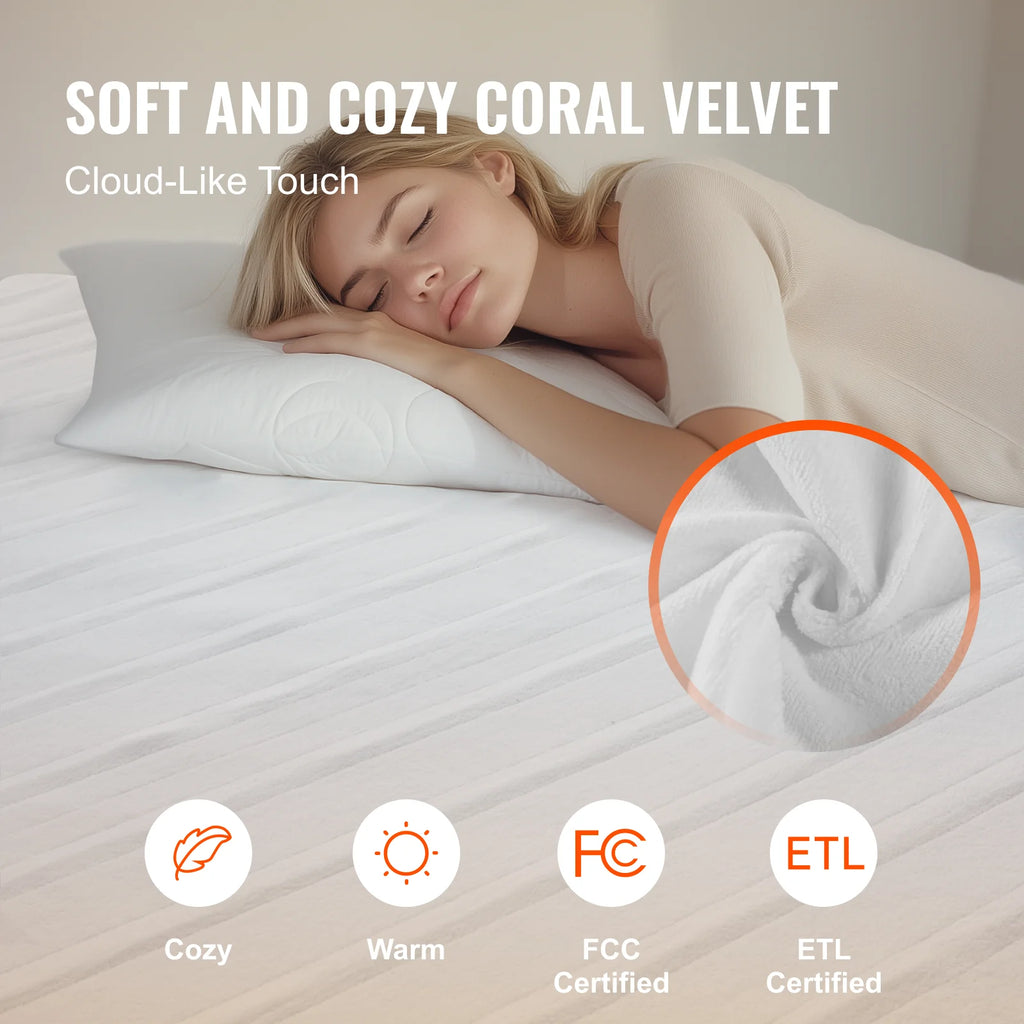 Heated Mattress Pad Queen 60x80 in, Dual Zone 5 Heat Settings – image 4