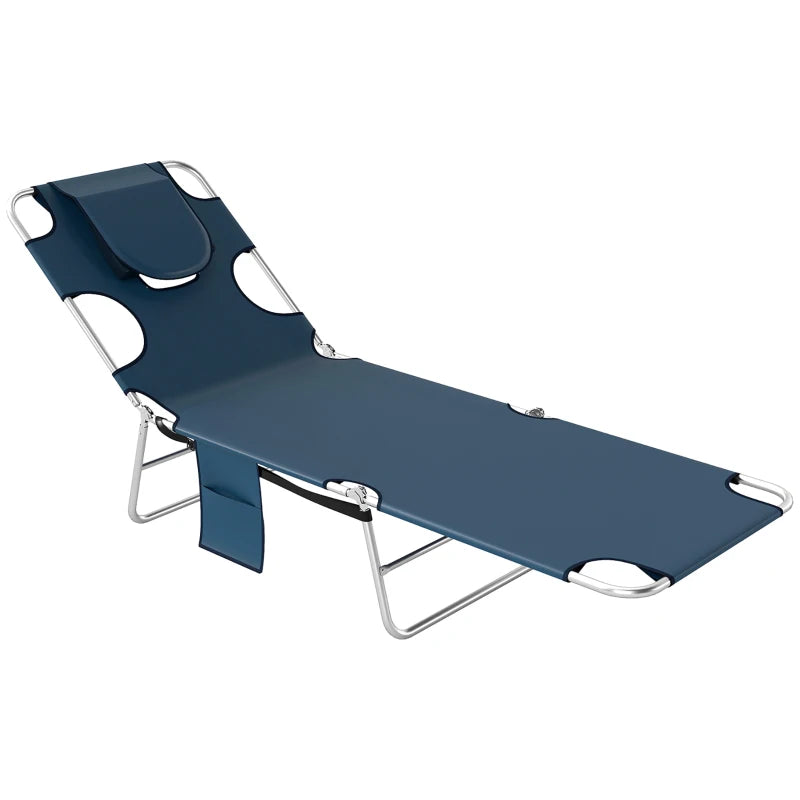 Folding Chaise Lounge Chair with Face Cavity and Side Pocket – image 8