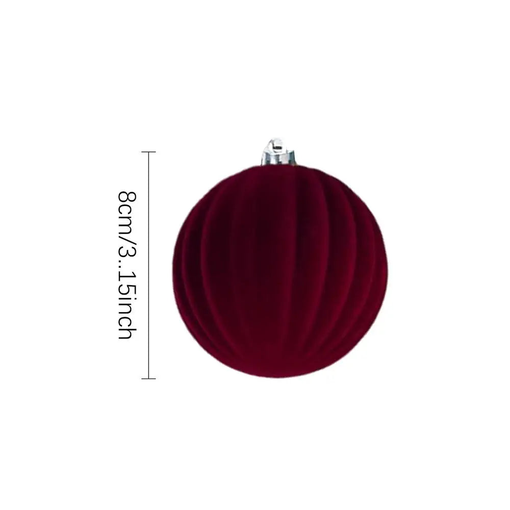 Flocked Christmas Ball Ornaments – 12 Pack, 3.15 in Velvet Baubles – image 8