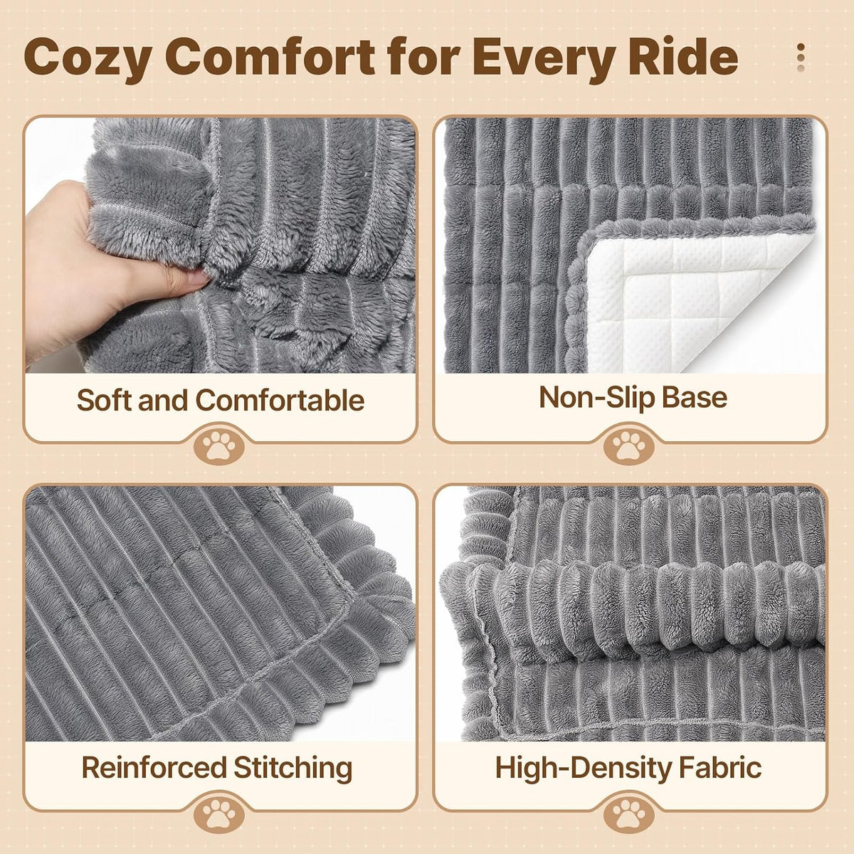 Dog Car Seat Cushion – Extra-Thick Non-Slip Back Seat Mat – image 6