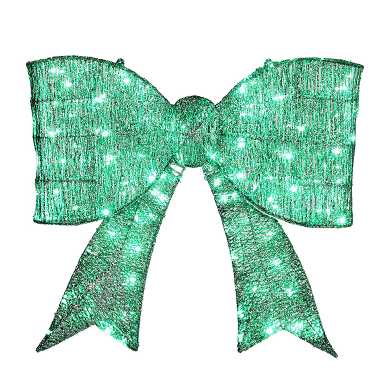 Pre-Lit Giant Christmas Bow Outdoor Decoration with 124 LED Lights