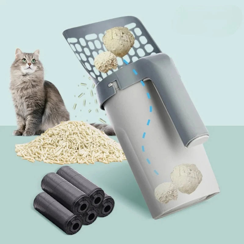 Cat Litter Scoop with Built-In Waste Holder and Refill Bags – image 7