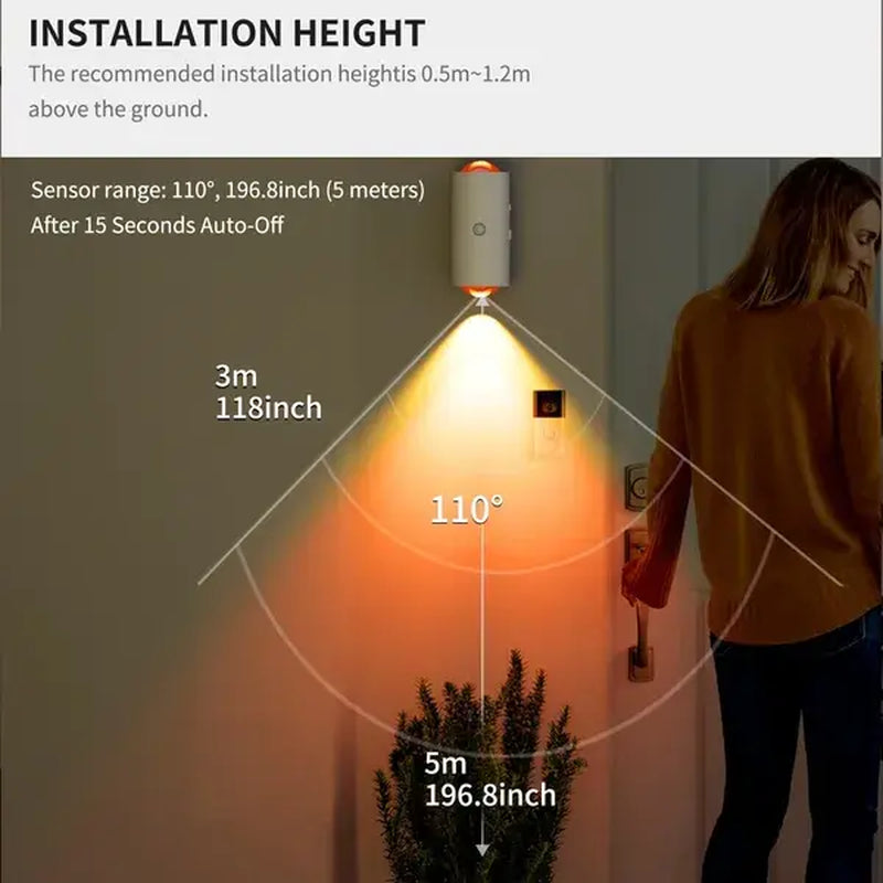 Motion Sensor Night Light, Rechargeable LED Wall Light, 7 Colors – image 2