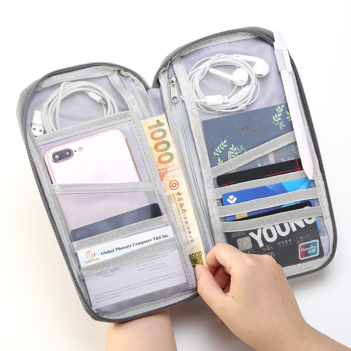 Passport Wallet – Travel Document Organizer with Zipper – image 6