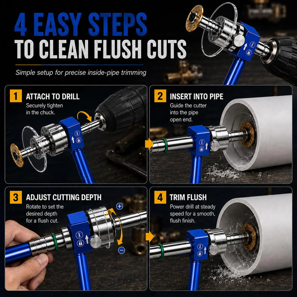 PVC Internal Pipe Cutter, 1-1/4 in Drill-Powered Inside Cutter – image 6