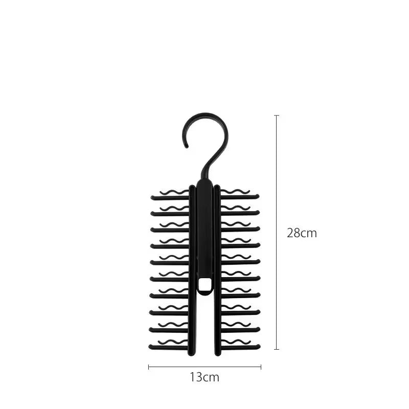 Tie Hanger – Rotating 20-Row Necktie and Belt Rack