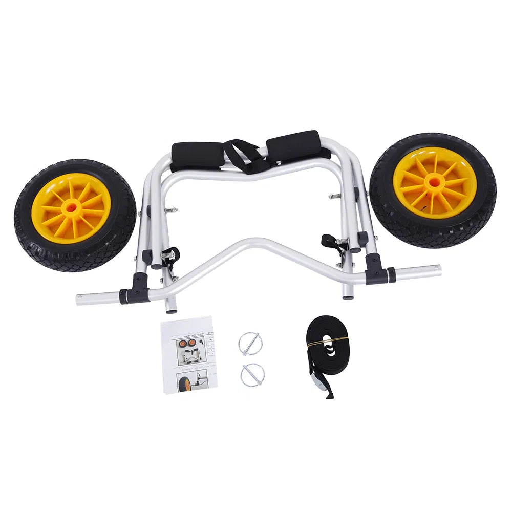 Kayak Cart, Folding Aluminum Canoe Trolley with Removable Wheels – image 12