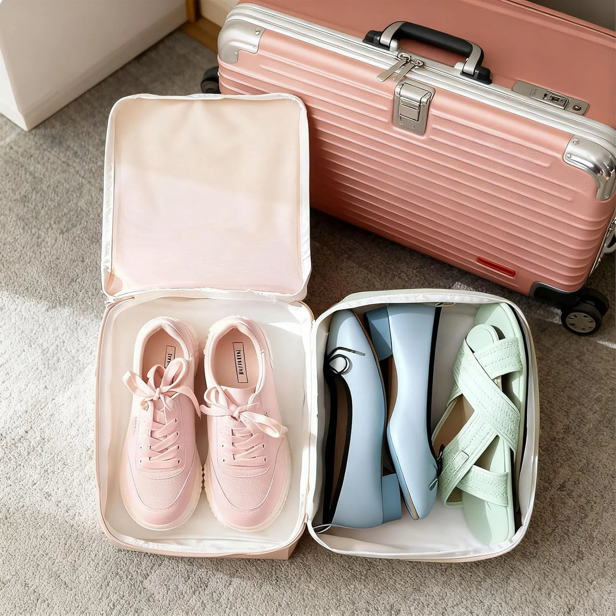 Travel Shoe Bag – Double-Layer Shoe Storage Organizer Tote – image 5