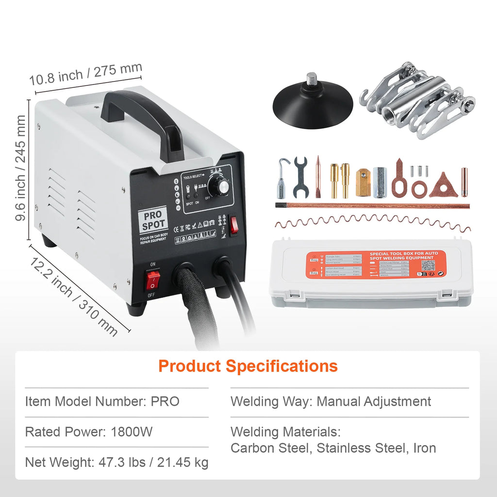 Stud Welder Dent Repair Kit, 1.8KW 110V Auto Body Dent Puller – image 7