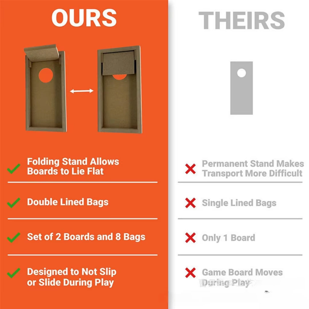 Tabletop Cornhole Game Set With 2 Wood Boards and 8 Bean Bags – image 4