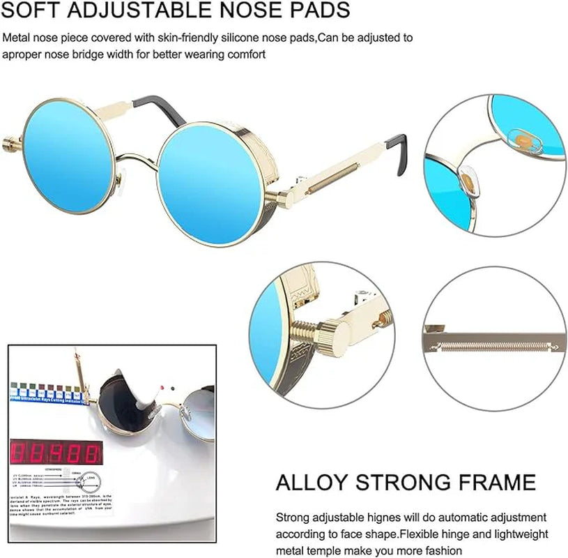 Round Sunglasses – Polarized Retro Metal Frame, UV400 – image 8