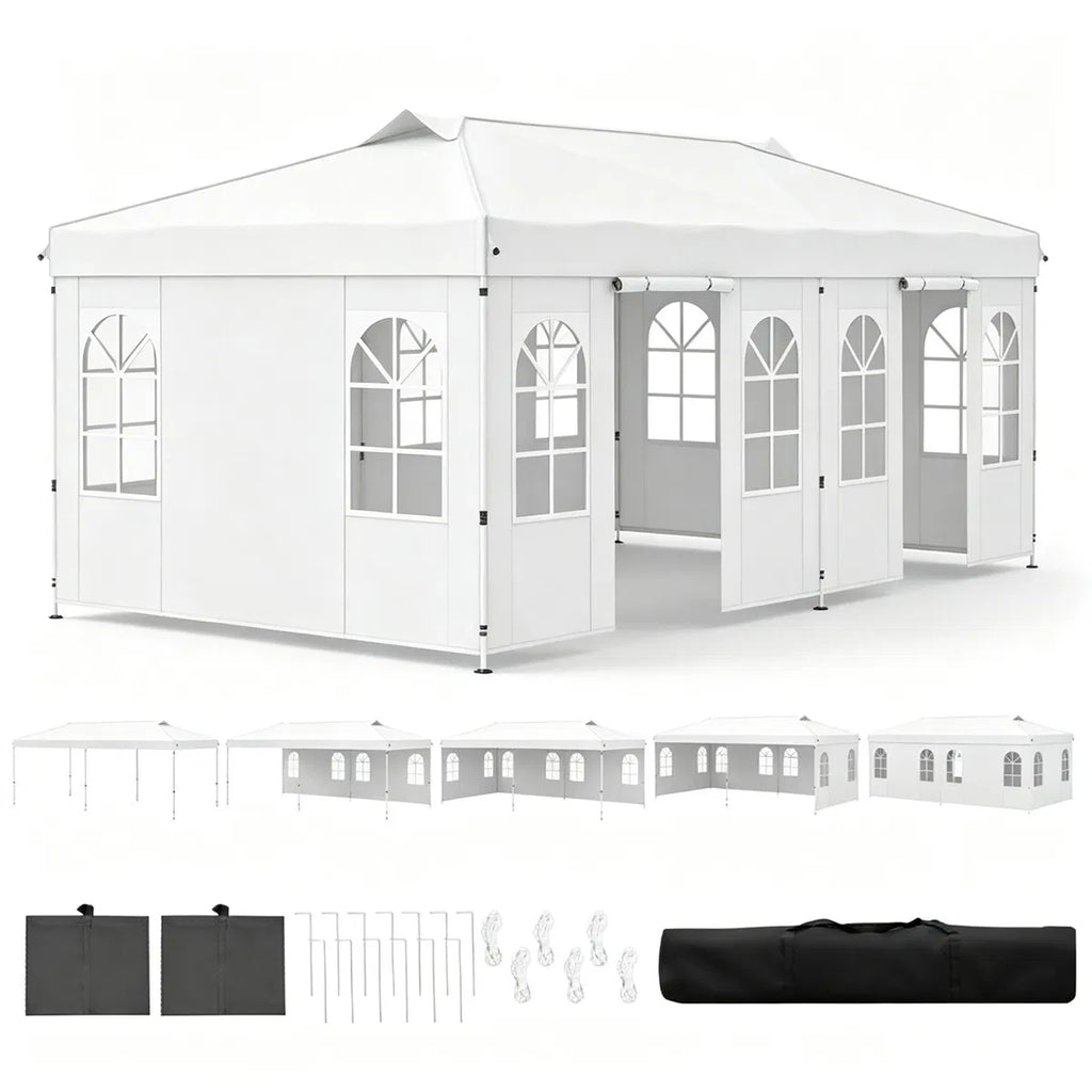 10 x 20 ft Pop Up Canopy Tent with Sidewalls, 3 Height Settings – image 3